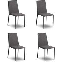 Julian Bowen Set Of 4 Jazz Fabric Chairs Slate Grey, Grey
