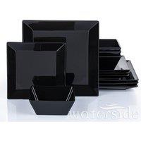 The Waterside 12-Piece Soho Square Dinner Set - Black