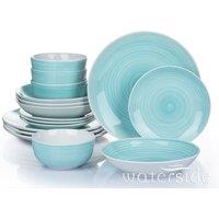 The Waterside 16pc Aqua Splash Spin Wash Dinner Set