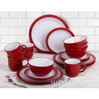 The Waterside 16pc Camden Dinner Set - Red