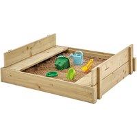 TP Wooden Lidded Sandpit With Liner, Brown