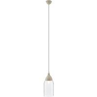 Premier Housewares Oslo Pendant Light in Glass/Iron - White, White