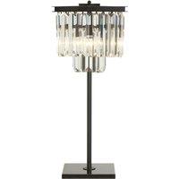 Premier Housewares Kensington Townhouse Table Lamp in Iron with Crystals - Antique Black Finish, Black