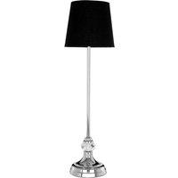Premier Housewares Ursa Table Lamp with Black Shade, Silver