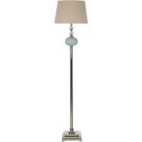 Premier Housewares Ulyana Floor Lamp with Natural Shade, Blue