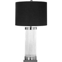 Premier Housewares Lily Table Lamp with Black Shade, Black