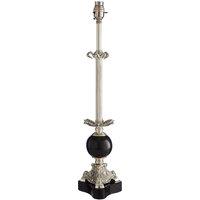 Premier Housewares August Table Lamp Base with Antique Silver Finish & Marble Base, Silver