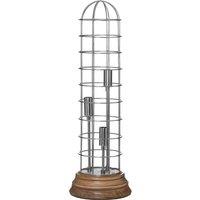 Premier Housewares Marston Large Table Lamp in Metal/Wood, Silver