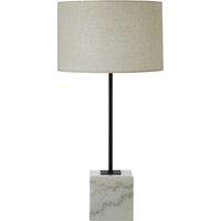 Premier Housewares Murdoch Table Lamp w/ Base & Linen Shade, White