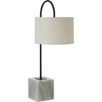 Premier Housewares Murdoch Curve Table Lamp with Marble Base & Linen Shade, White