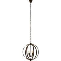 Premier Housewares Censer Pendant Lamp - Black Metallic Finish, Black