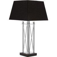 Premier Housewares Hoffmann Table Lamp with Granite Base & Black Fabric Shade, Black