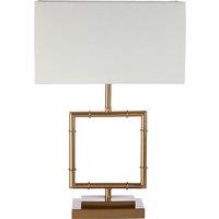 Premier Housewares Zofie Table Lamp in Gold Finish with White Linen Shade, Gold