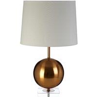 Premier Housewares Zena Table Lamp in Crystal/Gold Finish with White Linen Shade, Gold