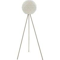 Premier Housewares Mateo Geometric Floor Lamp with Steel Base - White, White