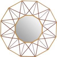 Premier Housewares Zariah Geo Wall Mirror - Antique Gold Finish, Gold