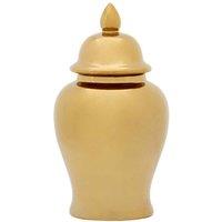 Premier Housewares Kensington Townhouse Small Gold Ceramic Jar, Gold