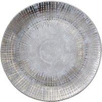 Premier Housewares Embra Round Ceramic Plate - Grey/Silver Finish, Grey