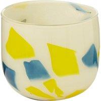 Premier Housewares Carra Abstract Glass Planter - Yellow/Blue, Yellow