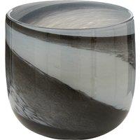 Premier Housewares Carra Glass Planter - Grey/Black Brushstrokes, Grey