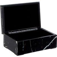 Premier Housewares Renata Small Jewellery Box - Printed Glass, Black