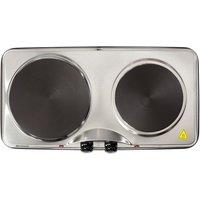 Daewoo SDA1732 Double Hot Plate - Stainless Steel, Silver