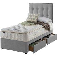 Silentnight Mirapocket Latex 1000 2-Drawer Divan Bed - Slate Grey No Headboard Single, Grey