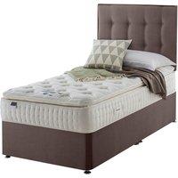 Silentnight Mirapocket Latex 1000 Non Storage Divan Bed - Velvet Mink No Headboard Single, Brown
