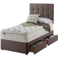 Silentnight Mirapocket Latex 1000 2-Drawer Divan Bed - Velvet Mink No Headboard Single, Brown