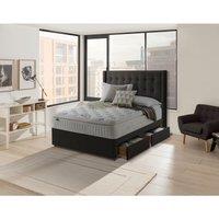 Silentnight Mirapocket Latex 1000 2-Drawer Divan Bed - Velvet Charcoal No Headboard Single, Grey