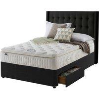 Silentnight Mirapocket Latex 1000 2-Drawer Divan Bed - Ebony No Headboard Single, Black