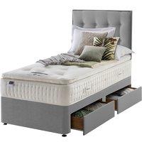 Silentnight Mirapocket Latex 1400 2-Drawer Divan Bed - Slate Grey No Headboard Single, Grey