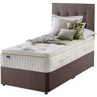 Silentnight Mirapocket Latex 1400 Non Storage Divan Bed - Velvet Mink No Headboard Single, Brown