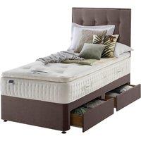Silentnight Mirapocket Latex 1400 2-Drawer Divan Bed - Velvet Mink No Headboard Single, Brown