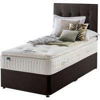 Silentnight Mirapocket Latex 1400 Non Storage Divan Bed - Velvet Charcoal No Headboard Single, Grey