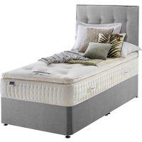 Silentnight Mirapocket Latex 1400 Non Storage Divan Bed - Velvet Silver No Headboard Single, Grey