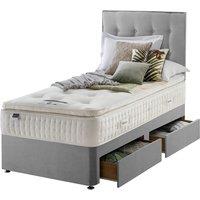 Silentnight Mirapocket Latex 1400 2-Drawer Divan Bed - Velvet Silver No Headboard Single, Grey