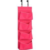 Premier Housewares Over Door Hanging Organiser 4 Tier, Pink