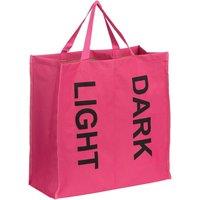 Premier Housewares 2 Section Laundry Bag, Pink