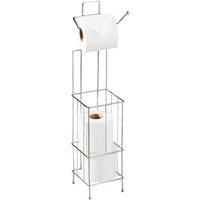 Premier Housewares Toilet Roll Holder and Storer Chrome Wire, Silver