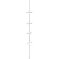 Premier Housewares Tension Spring Mount 4 Tier Corner Shelf Unit, Silver
