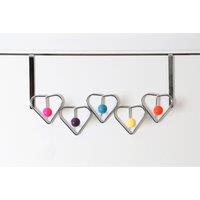 Premier Housewares 5 Hook Over The Door Hanger - Hearts, Multi