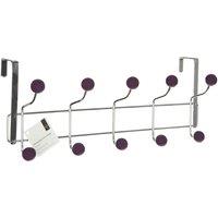 Premier Housewares 10 Hook Over The Door Hanger - Purple, Purple