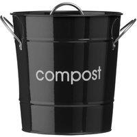 Premier Housewares Compost Bin With Plastic Inner Bucket - Black, Black