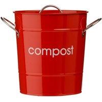 Premier Housewares Compost Bin With Plastic Inner Bucket - Red, Red