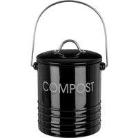 Premier Housewares Compost Bin With Handle - Black, Black