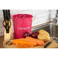 Premier Housewares Compost Bin With Plastic Inner Bucket - Hot Pink, Pink