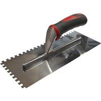 Faithfull Notched Trowel Serrated Edge - 11 x 4.1/2 inches, Red