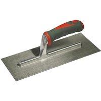 Faithfull Plasterer's Stainless Steel Finishing Trowel - 11 x 4.3/4 inches, Red