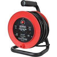 Faithfull Cable Reel 240V 15M 13A 2 Socket O/Reel, Red